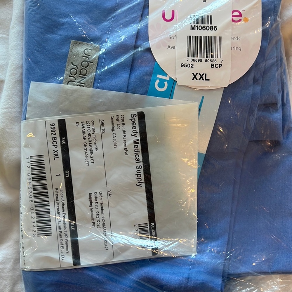 Urbane scrubs classic fit. NWT. Size Xxl. Blue